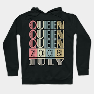 2008 - Queen July Retro Vintage Birthday Hoodie